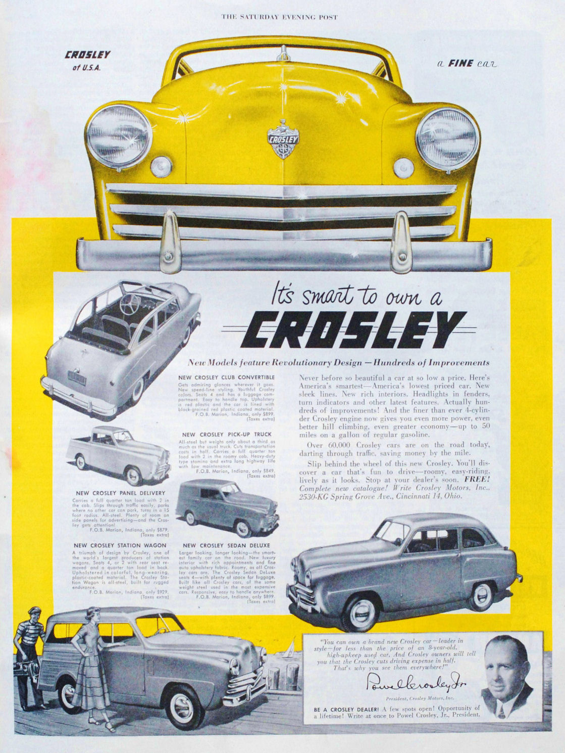 1949 Crosley Auto Advertising